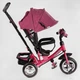 Дитячий триколісний велосипед-коляска з батьківською ручкою Best Trike 6588 / 75-415 колеса зі спіненої гуми, з музикою та світлом, Бузково-рожевий - зображення 2