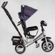 Дитячий триколісний велосипед-коляска з батьківською ручкою Best Trike 6588 / 79-822 колеса зі спіненої гуми, з музикою та світлом, Синьо-сірий - зображення 3