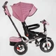 Дитячий триколісний велосипед коляскового типу Best Trike 6088 F-290-88 з батьківською ручкою та поворотним сидінням, надувними колесами Рожевий - зображення 2