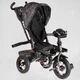 Дитячий триколісний велосипед колясочного типу Best Trike 6088 F-611-33 з батьківською ручкою та поворотним сидінням, надувними колесами Чорний - зображення 4