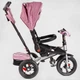 Дитячий триколісний велосипед коляскового типу Best Trike 6088 F-290-88 з батьківською ручкою та поворотним сидінням, надувними колесами Рожевий - зображення 3