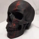 Декоративний череп із гіпсу - Black skull - зображення 1
