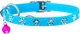 Ошейник Collar WAUCAT GLAMOUR с резинкой, клеевыми стразами "Цветочек" Для кошек (ширина 9 мм, Длина 22-30 см) Голубой (32552Collar) - изображение 2