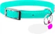 Ошейник Collar WAUCAT GLAMOUR с резинкой, клеевыми стразами "Цветочек" Для кошек (ширина 9 мм, Длина 22-30 см) Ментоловый (325513Collar) - изображение 1