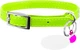 Ошейник Collar WAUCAT GLAMOUR с резинкой, клеевыми стразами "Цветочек" Для кошек (ширина 9 мм, Длина 22-30 см) Салатовый (32555Collar) - изображение 1