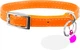 Ошейник Collar WAUCAT GLAMOUR с резинкой, клеевыми стразами "Цветочек" Для кошек (ширина 9 мм, Длина 22-30 см) Оранжевый (32554Collar) - изображение 1