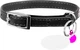 Нашийник Collar WAUCAT GLAMOUR з гумкою, клейовими стразами "Квіточка" Для котів (ширина 9 мм, Довжина 22-30 см) Чорний (32551Collar) - зображення 1