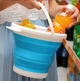 Туристическое складное ведро силиконовое круглое с ручкой 10 литров Collapsible Bucket Blue (zhs0424) - изображение 5
