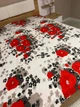 Плед покрывало одеяло травка из микрофибры двуспальный 180х200 см (473697-Prob) Маки - изображение 2