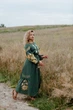 Сукня-вишиванка Vyshyvanka "Вишивка гладдю Півонія" 48 Зелена 4532 - зображення 5
