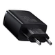 Зарядное устройство Адаптер Baseus 30W Compact Quick Charger Быстрая зарядка QC3.0+PD3.0 2USB+Type-C Зарядка для телефона 30W EU 3A Black - изображение 4