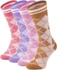 Набор 4 шт женские теплые шерстяные носки CheshKit Diamond socks Койот/Лиловые/Розовые/Коралл, размер 36-40 - изображение 1