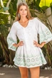Пляжное платье с салатовой вышивкой Fresh Cotton 1367 F-1c 48(XL) Белый - изображение 3