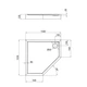 Поддон для душевой кабины Q-TAP Diamond 100x100x12см пятиугольный акриловый c сифоном белый DIAMOND301112 - изображение 2