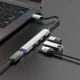 Хаб Hoco 4в1 adapter (Type-C to USB 3.0+USB 2.0*3) grey - изображение 2