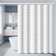 Шторка для ванної водонепроникна Bathlux 180 x 180 см люкс якість, Біла з ромбами - зображення 3