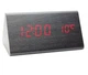 Настільний світлодіодний годинник-будильник Led Wood Clock VST 861-1 чорний з зеленим підсвічуванням - зображення 2