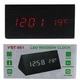 Настільний світлодіодний годинник-будильник Led Wood Clock VST 861-1 чорний з зеленим підсвічуванням - зображення 3