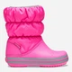 Детские зимние дутики сапоги для девочки Crocs Winter Puff Boot Kids 14613-6TR 22-23 Electric Pink/Light Grey (0196265132478) - изображение 1
