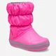 Детские зимние дутики сапоги для девочки Crocs Winter Puff Boot Kids 14613-6TR 22-23 Electric Pink/Light Grey (0196265132478) - изображение 3