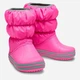 Детские зимние дутики сапоги для девочки Crocs Winter Puff Boot Kids 14613-6TR 22-23 Electric Pink/Light Grey (0196265132478) - изображение 2