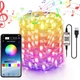 Светодиодная Гирлянда RGB c управлением через приложение на телефоне, USB питание 15 метров/150 лампочек (877-1) - изображение 1
