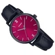 Женские часы с кожаным ремешком Casio LTP-VT02BL-4A Черные\Малиновый экран - изображение 1