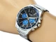 Черно-голубые мужские часы Casio MTP-1374D-2A с серебристым циферблатом. - изображение 2