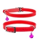 Ошейник для котов кожаный WAUDOG Glamour с QR паспортом, без украшений, Ш 9 мм, Дл 22-30 см, красный - изображение 1
