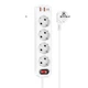 Удлинитель сетевой HOCO Aura 4-bit extension cable socket fast charge NS1 белый - изображение 2