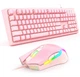 Комплект проводная игровая клавиатура и мышь ONIKUMA G25 CW905, розовый - изображение 1