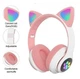 Беспроводные детские Bluetooth наушники с кошачьими ушками и цветной подсветкой Cat VZV-23M - изображение 2
