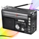 Портативний FM радіоприймач GОLОN RХ-382 FM радіо програвач з флешкою ​​USB ЮСБ на акумуляторі від батарейок від мережі, Чорний - зображення 1