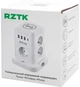 Универсальный сетевой удлинитель RZTK Tower Wireless + 3 USB-A + 1 USB-C White (TWW7) 1.8 м - изображение 12