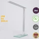 Светодиодная настольная лампа LED серебристая, USB, Dimmer, работает от Power Bank, 400 Lm Sneha (997924 5w) - изображение 1