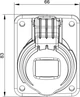 Розетка встраиваемая IDE 16A 250В 2P+E IP44 наклонная силовая Синяя (2301) - изображение 7