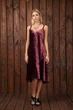 Платье EleTonWear бархатное бордовое BURGUNDY M (02.001 bg) - изображение 1