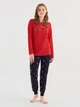 Пижама (лонгслив + штаны) женская хлопковая U.S. Polo Assn 16825 S Red (8680557381443) - изображение 1
