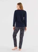 Пижама (лонгслив + штаны) женская хлопковая U.S. Polo Assn 16826 L Navy (8680557381511) - изображение 2