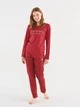 Піжама (лонгслів + штани) жіноча бавовняна U.S. Polo Assn 16833 L Burgundy (8680557381917) - зображення 1