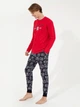Піжама (лонгслів + штани) чоловіча бавовняна U.S. Polo Assn 18634 XL Red (8680557385021) - зображення 3