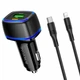 Автомобільний зарядний пристрій BOROFONE BZ14A Mercury PD20W+QC3.0 + Type-C to Lightning Cable Black - изображение 1