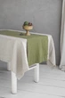 Скатертина-доріжка Раннер з лляної тканини TouchableLinen 1 шт 40х300 см Оливковий - зображення 1