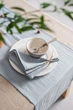 Скатертина-доріжка Раннер з лляної тканини TouchableLinen 1 шт 40х250 см Пильно-блакитний - зображення 2