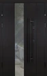 Входные полуторные двери Abwehr Cottage Ufo Black 1200х2050 мм правая Ral 9005 - изображение 1