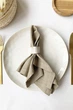 Льняные салфетки TouchableLinen 1 шт Бежевый Салфетки для сервировки стола 30х30 см - изображение 6
