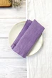 Льняные салфетки TouchableLinen 1 шт Лавандовый Салфетки для сервировки стола 40х40 см - изображение 4