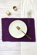 Сервировочный коврик (ланчмат) из льняной ткани TouchableLinen 1 шт 30x40 см Фиолетовый Подставка под тарелки - изображение 1