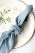 Льняные салфетки TouchableLinen 1 шт Пыльно-голубой Салфетки для сервировки стола Свадебные салфетки 45х45 см - изображение 8