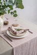 Скатертина-доріжка Раннер з лляної тканини TouchableLinen 1 шт 40х250 см Пильно-рожевий - зображення 3